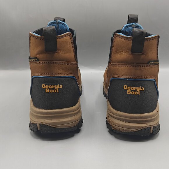 Georgia Boot Blue Collar Chelsea 6" Waterproof Work Boot Tan Slip On - Picture 11 of 12